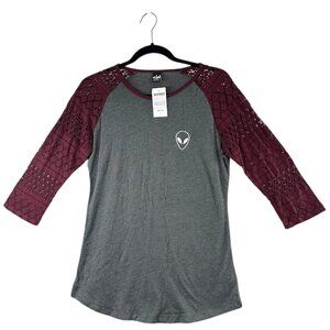 A.Lab Alien Graphic Raglan T-Shirt NWT